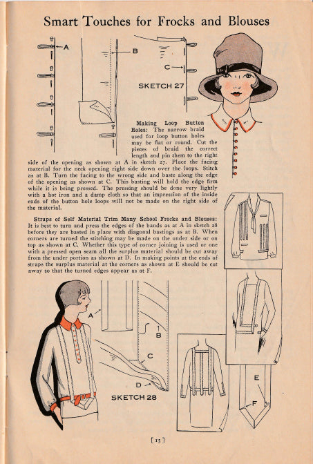 1928 Clark's 'Easy Way to Pretty Frocks' ORIGINAL Sewing Booklet