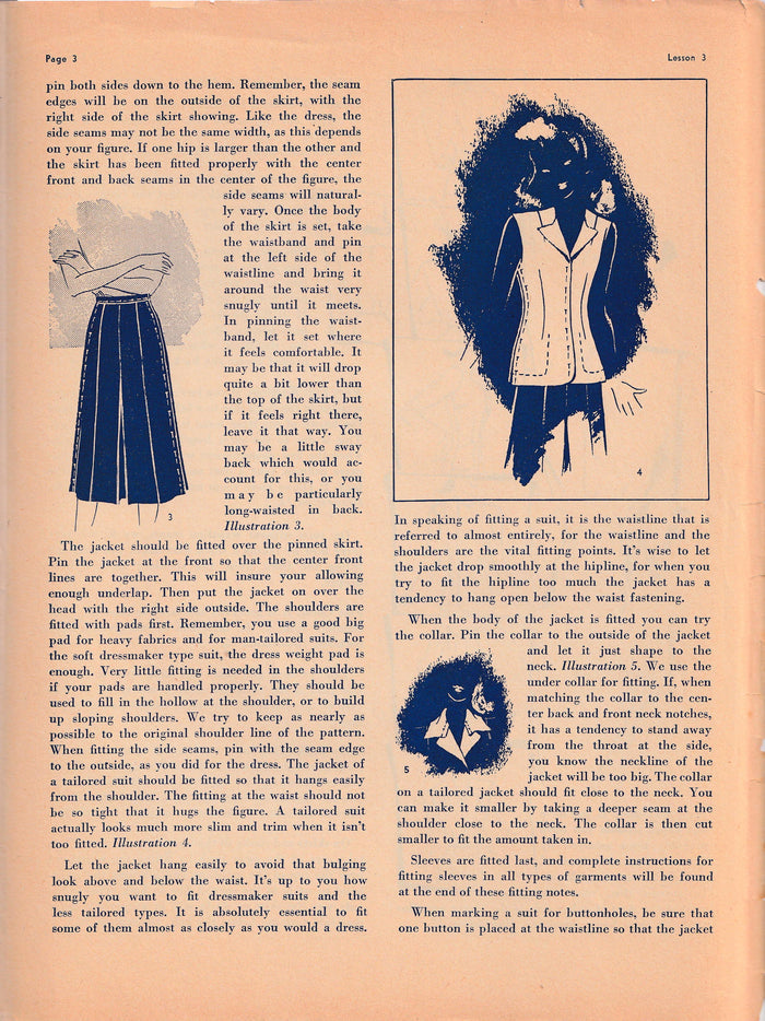 1943 Original 'The McCall Sewing Corps' Series of Lessons Booklets