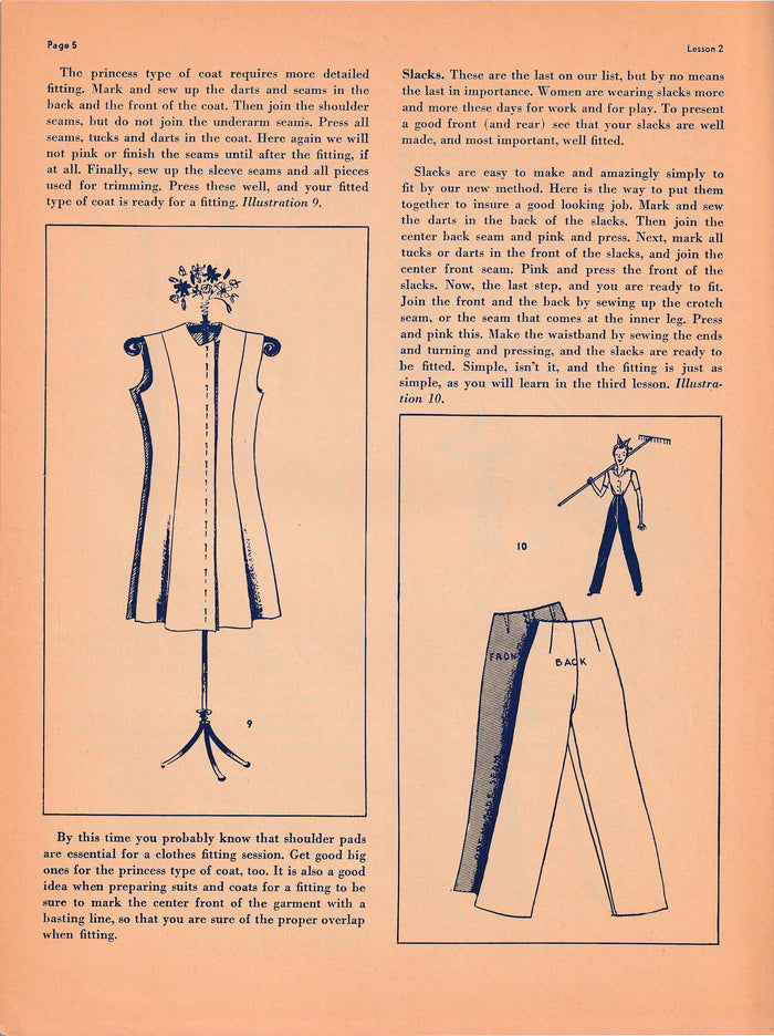 1943 Original 'The McCall Sewing Corps' Series of Lessons Booklets