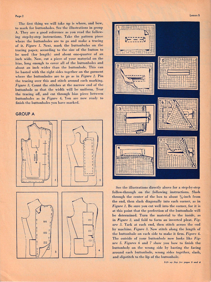 1943 Original 'The McCall Sewing Corps' Series of Lessons Booklets