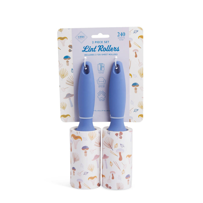 2pc Printed 240 Sheet Lint Roller Set - Mushrooms