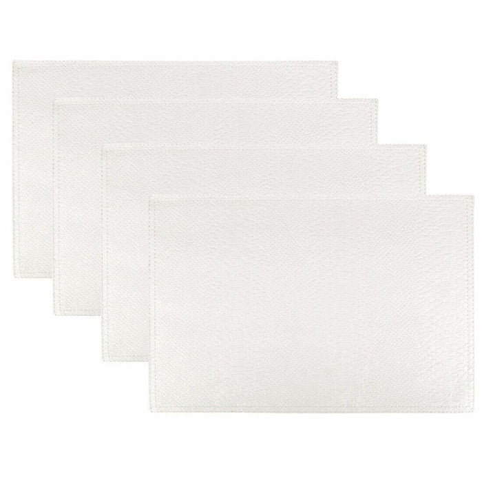 4 Luxury Faux Leather Placemats Dining Kitchen Table Mats Fudge