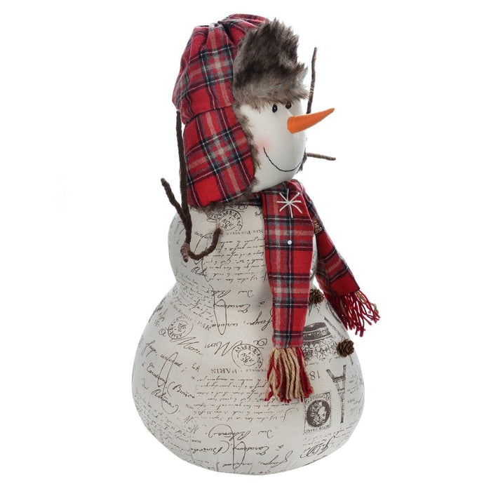 66cm Large Snowman With Trapper Hat Christmas Decoration