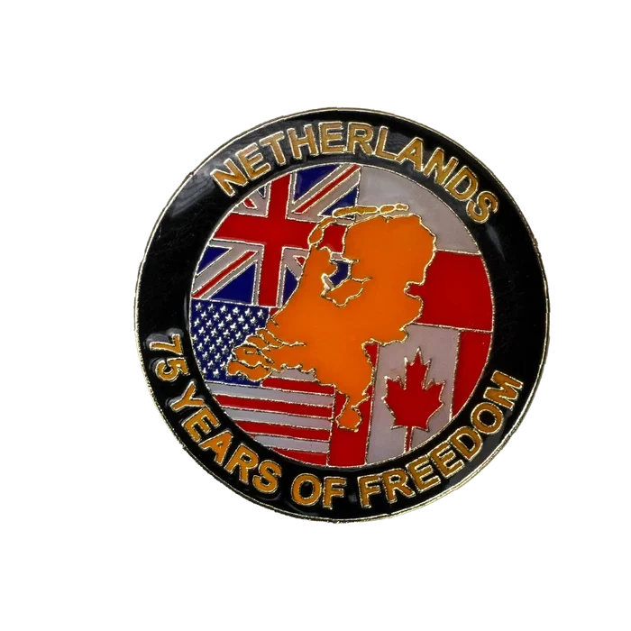 "75 Years of Freedom" in the Netherlands Pin - Army & Outdoors - Flags, Badges & Insignia