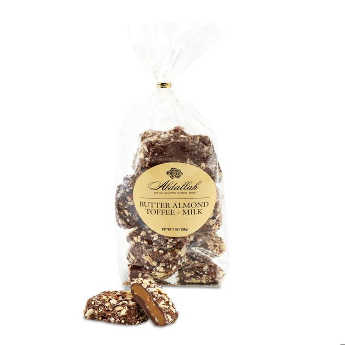 7oz Bag Butter Almond Toffee-Milk Chocolate