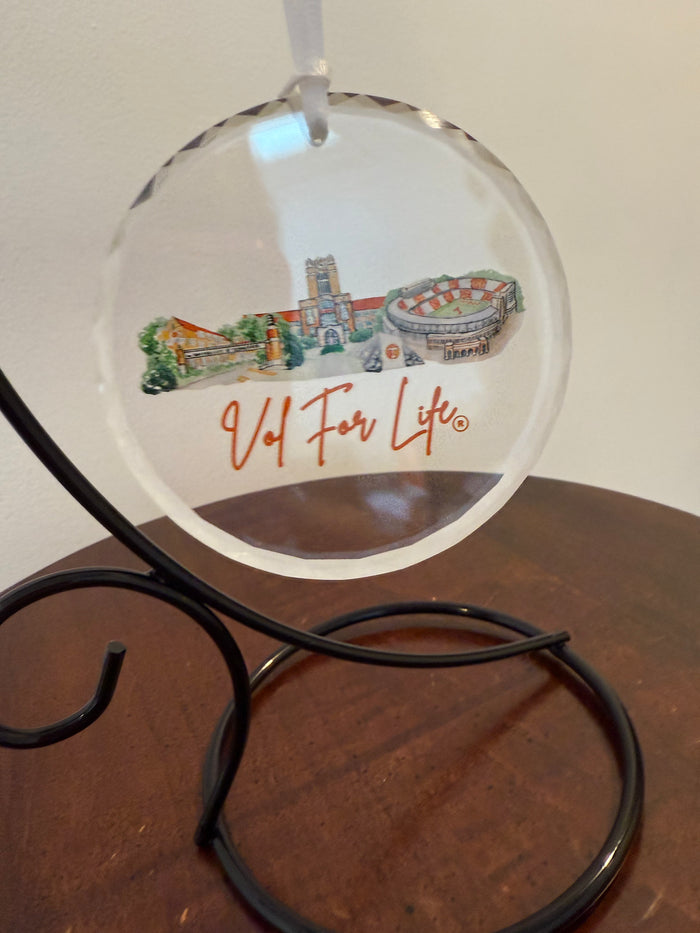 University of Tennessee "Vol For Life" Glass Ornament – Neyland Stadium Landmark Keepsake