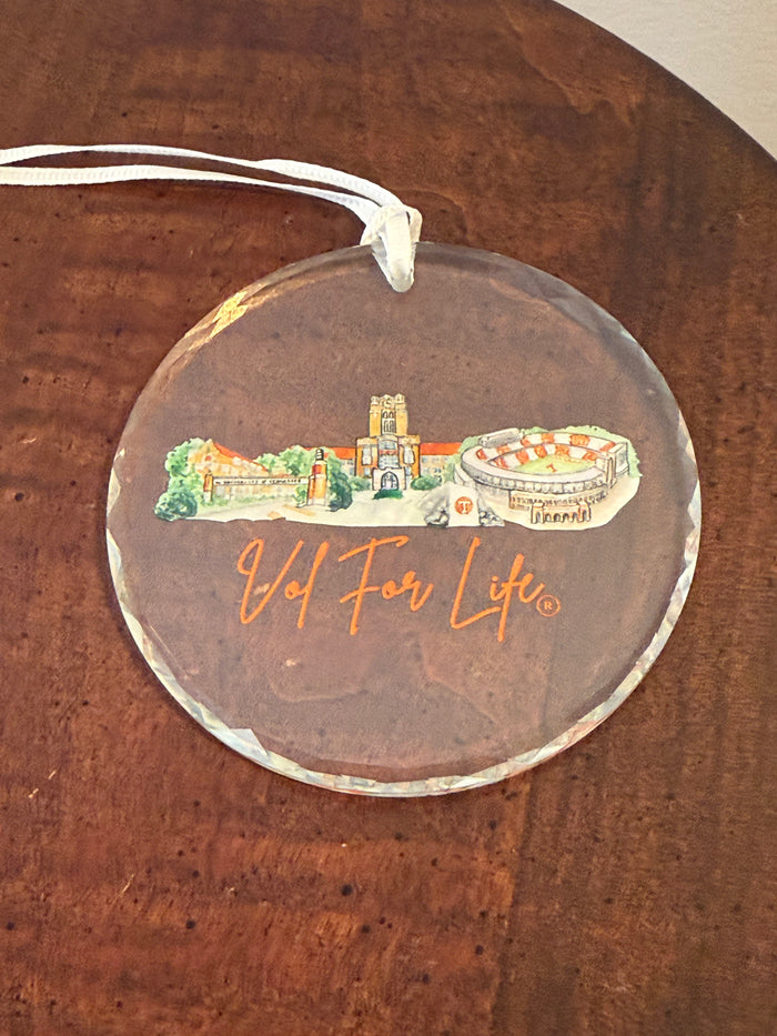 University of Tennessee "Vol For Life" Glass Ornament – Neyland Stadium Landmark Keepsake