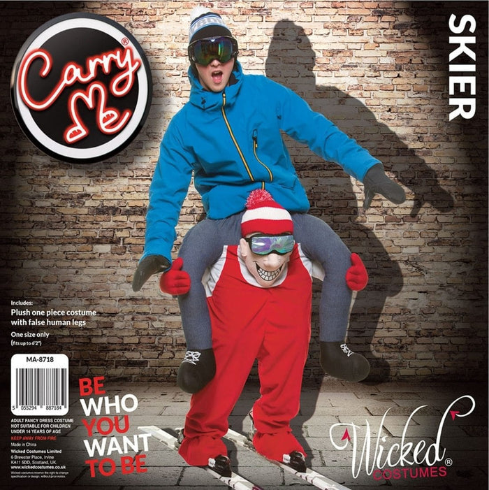 Adults Carry Me Skier Costume Halloween Fancy Dress
