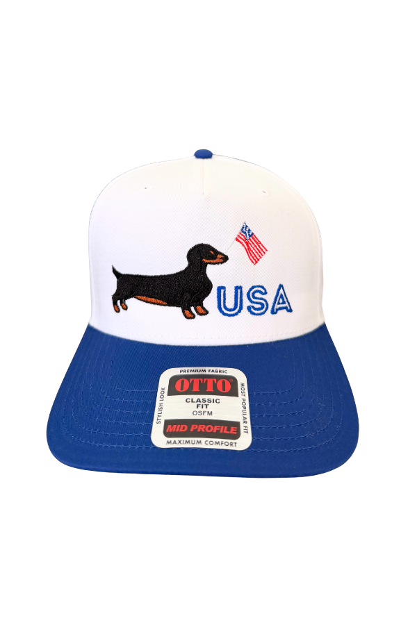Americana Dachshund Embroidered Hat