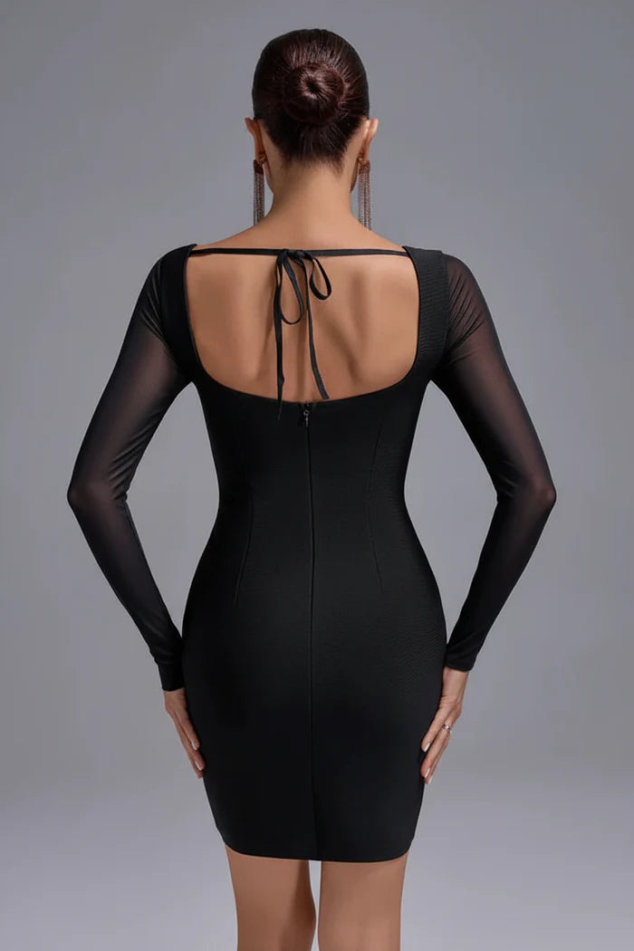 Aniston Crystal Bust Cut-Out Mini Dress