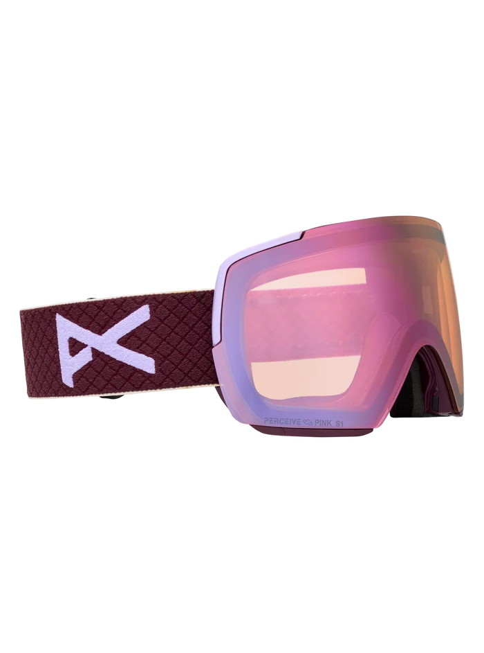 Product image of Anon M5S Goggles + Bonus Lens + MFI® Face Mask[Variant:Frame: Deep Cherry, Lens: Perceive Cloudy Pink (53% / S1), Spare Lens: Perceive Variable Blue (21% / S2)]