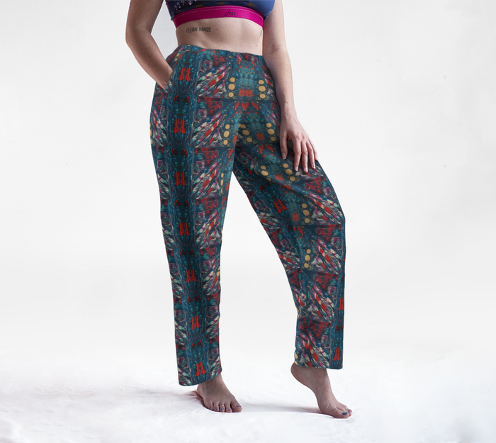 "Awakening" Lounge Pants  (Turquoise, Red)