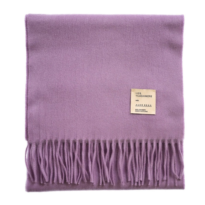 Balmoral 100% Cashmere Woven Scarf - PLAIN PURPLE - Heritage Of Scotland -