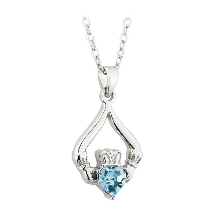 Birthstone Claddagh Necklace - 12 Months