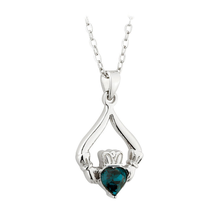 Birthstone Claddagh Necklace - 12 Months