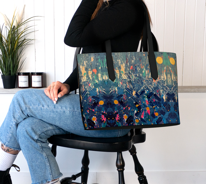 "Blue Mountain" Vegan Leather Tote