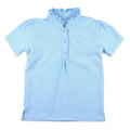 Blue Pique Knit Ruffle Polo - light blue pique girls polo top matching school shrimp and grits kids clothing