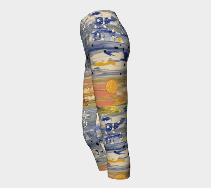 "Blue Snow" Capris (Blue, Yellow, White)