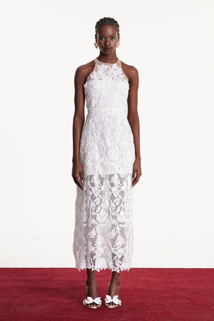 Bodie Lace Floral Maxi Dress