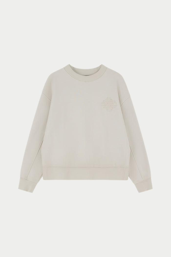 BORG EMBLEM APPLIQUE CREW - BONE