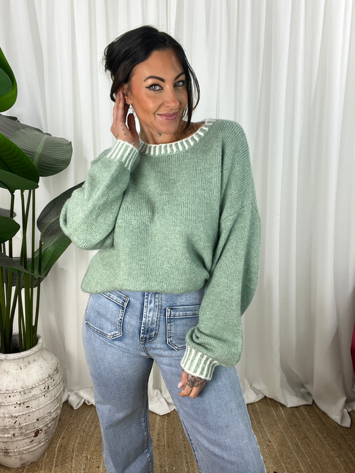 Callie Knit Jumper- Sage