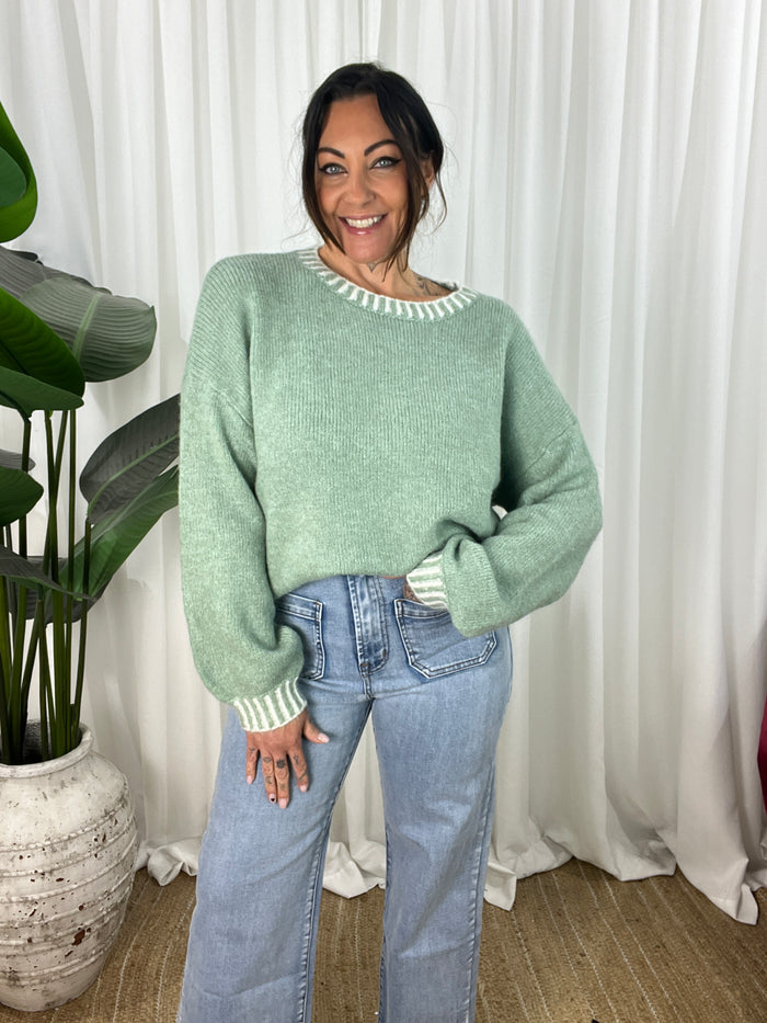 Callie Knit Jumper- Sage