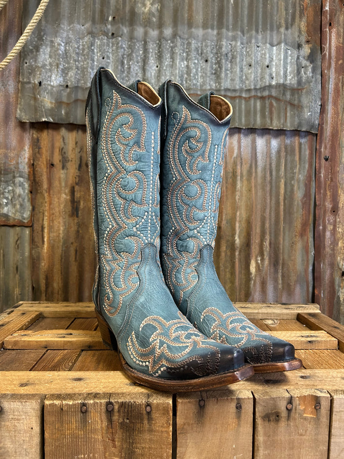 Circle G by Corral Blue Jean Embroidery Western Boot