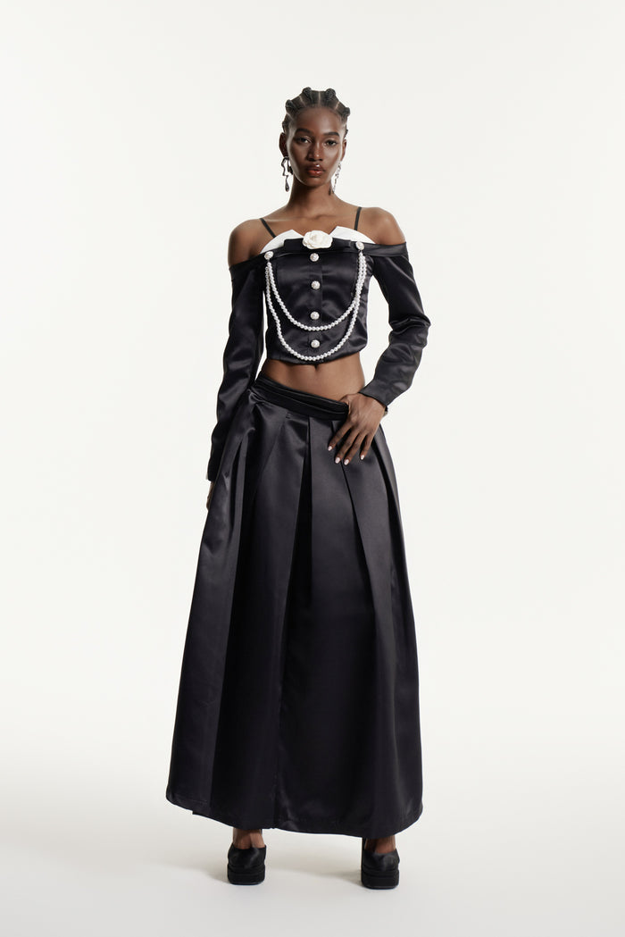 Clifton Pleated Maxi Skirt