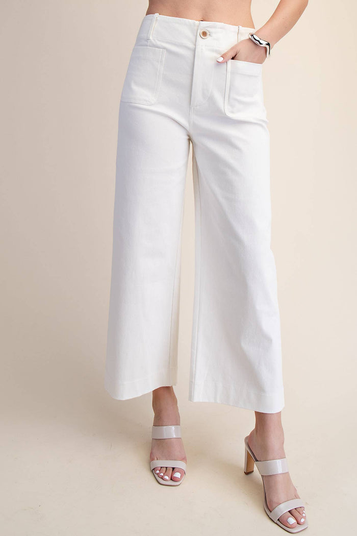 Colette High-Waisted Cropped Wide-Leg Pants