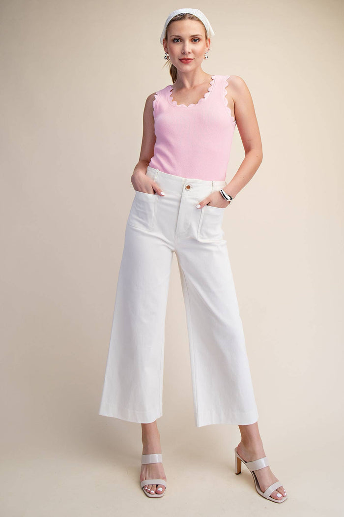 Colette High-Waisted Cropped Wide-Leg Pants