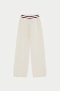 CONTRAST STRIPE KNITTED JOGGERS - OFF WHITE