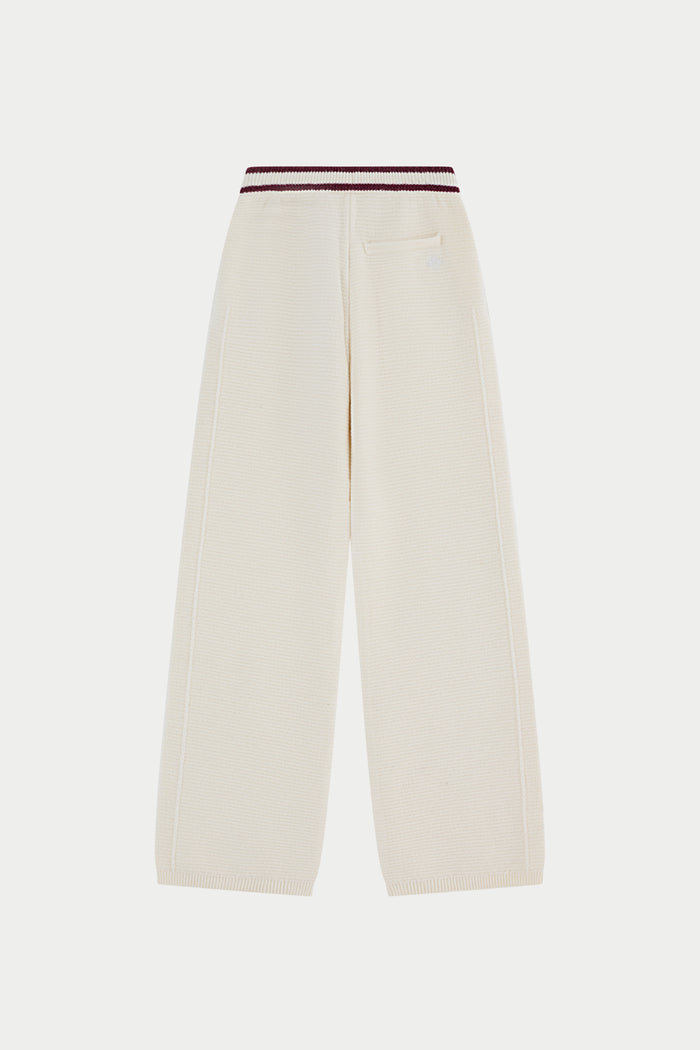 CONTRAST STRIPE KNITTED JOGGERS - OFF WHITE