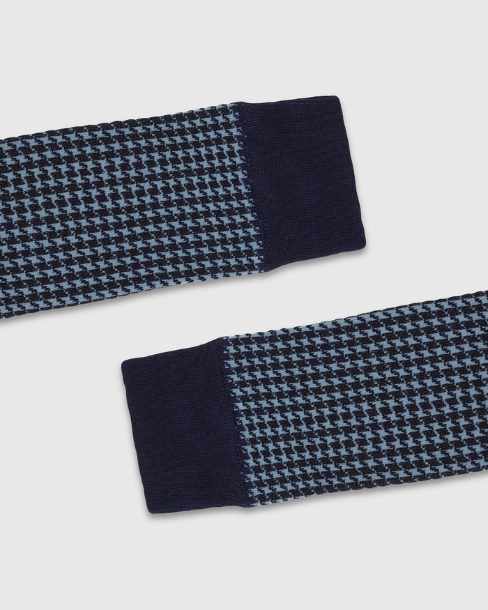 Cotton Blue Knitted Socks - Tesla