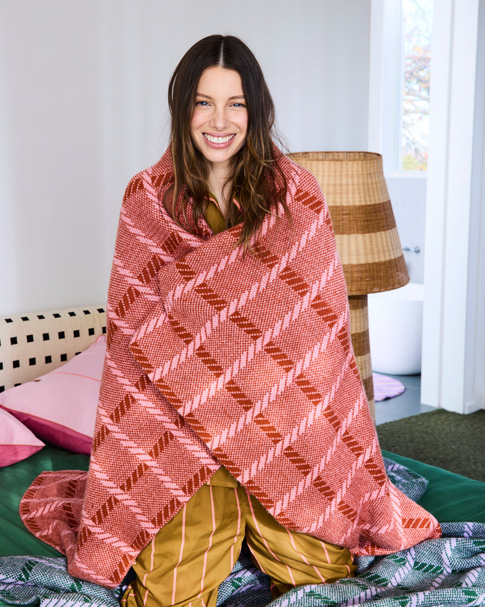 Creme Brulee Check Blanket