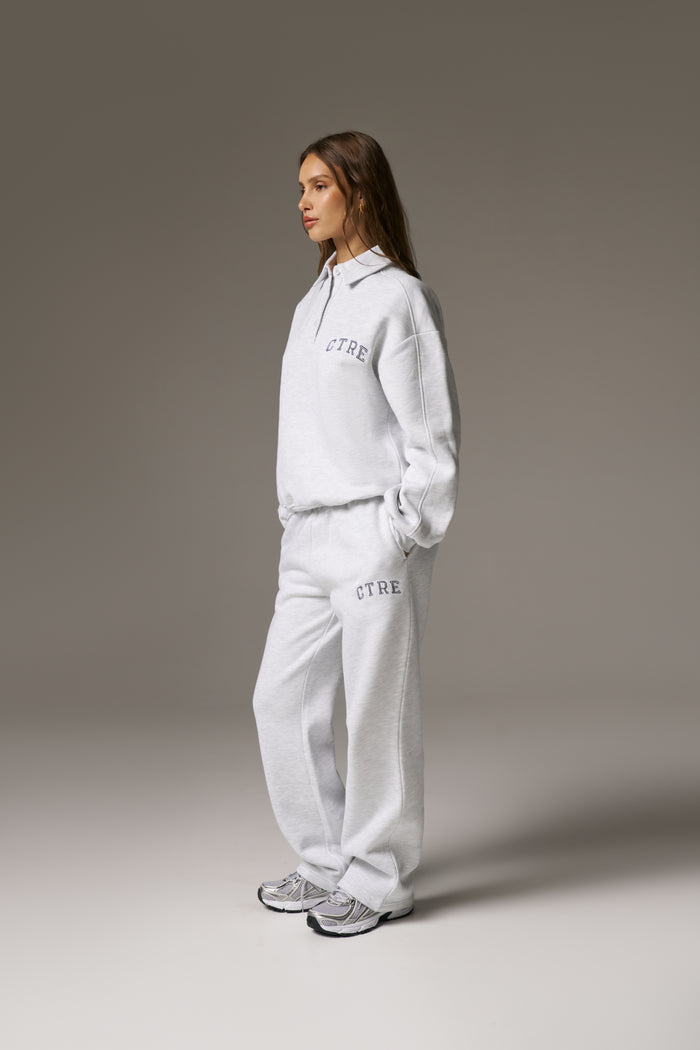 CTRE BUTTON THROUGH POLO - GREY MARL