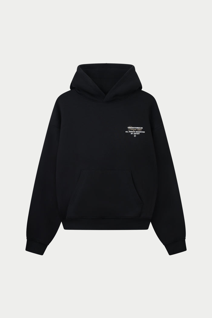 DESIGN DEPARTMENT CHEST PRINT HOODIE - BLACK