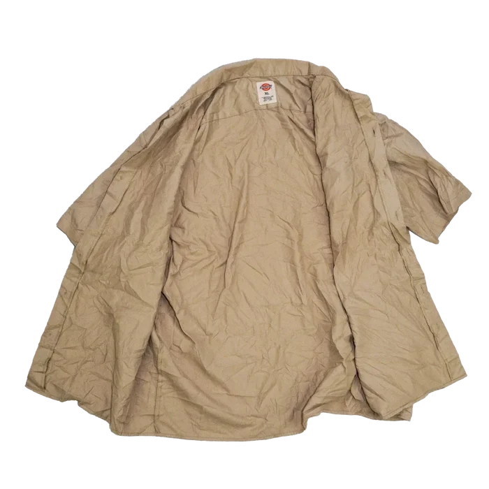 Dickies Khaki Short Sleeve Work Shirt - XLarge - Army & Outdoors - Basic Shirts