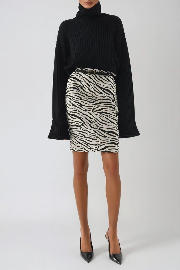 Dileep Zebra Print Mini Skirt