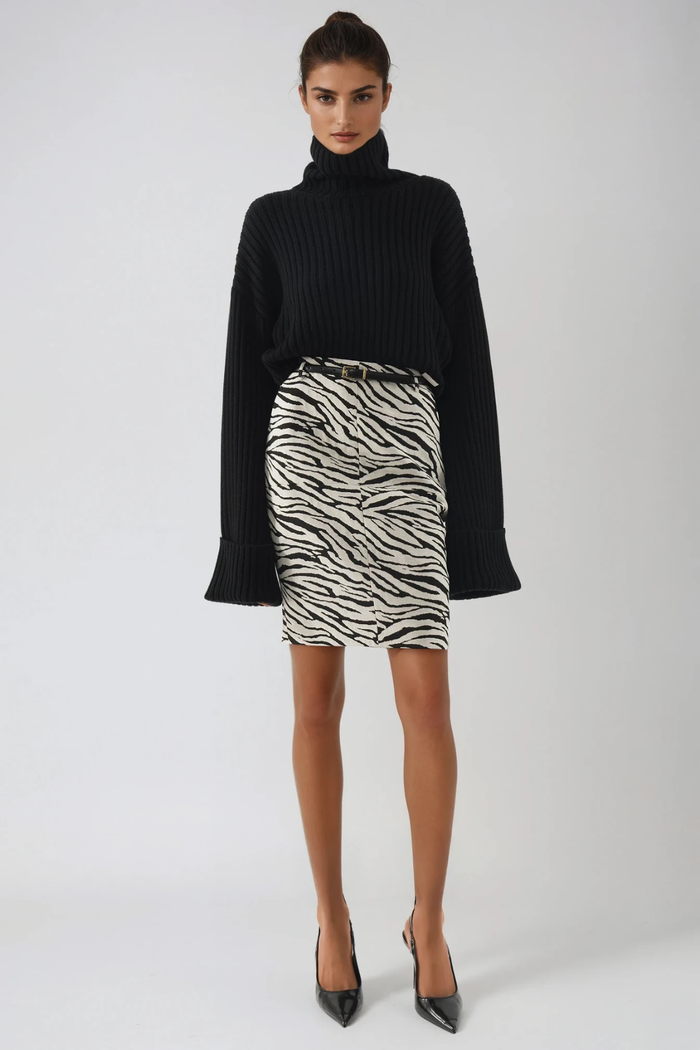 Dileep Zebra Print Mini Skirt
