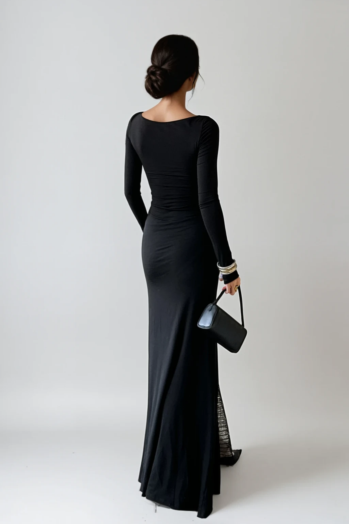 Dilwyn Deconstruct Mesh Split Maxi Dress