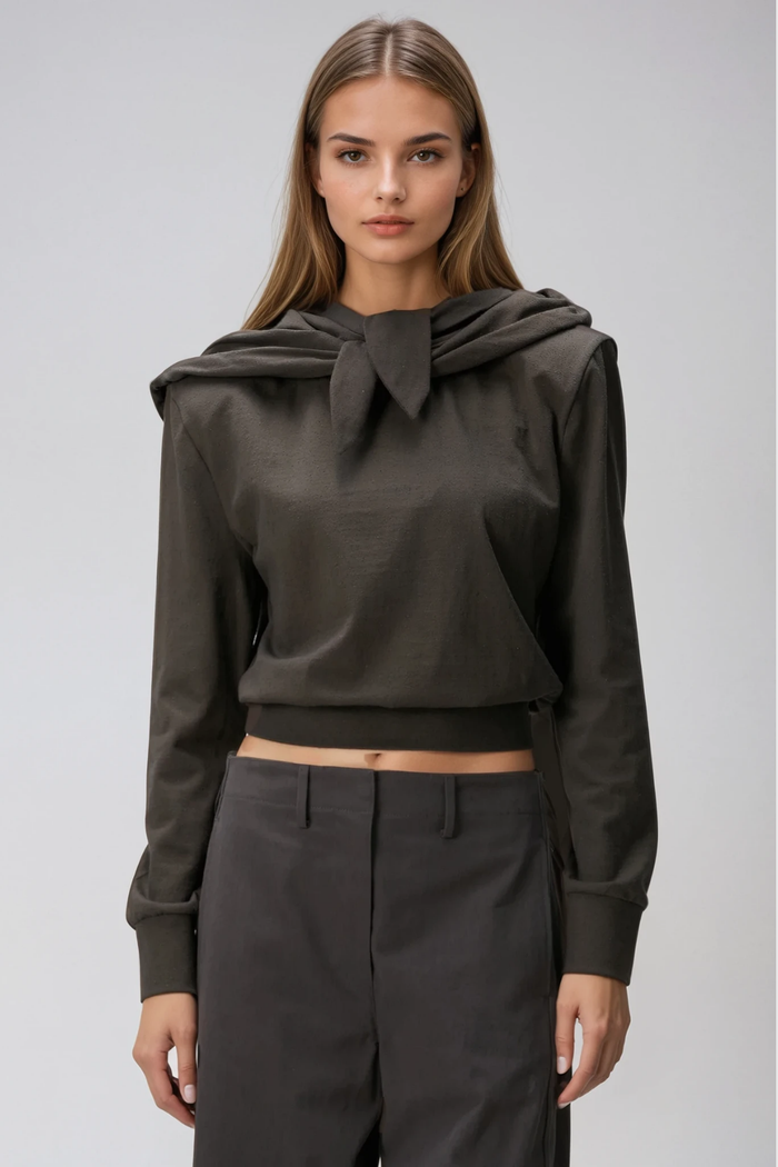Dipti Tie Up Hooded Top
