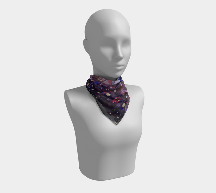 "Donum Familium" Square Scarf (Purple, Pink, Silver)