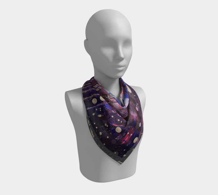 "Donum Familium" Square Scarf (Purple, Pink, Silver)