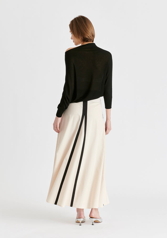 Draped Knit Top In Black Back