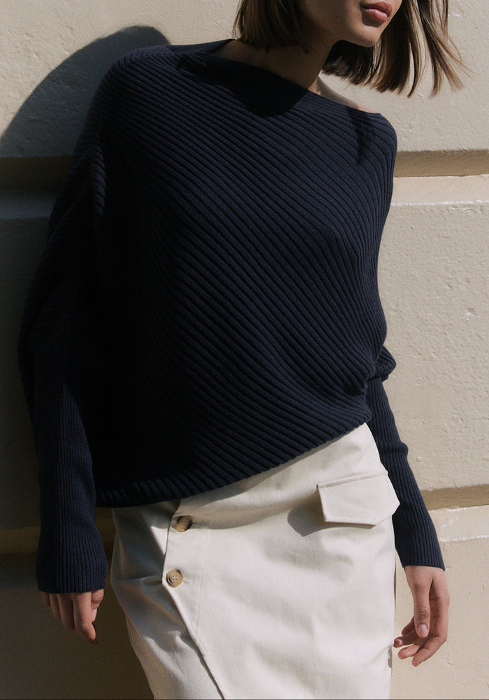 Draped Knitted Jumper