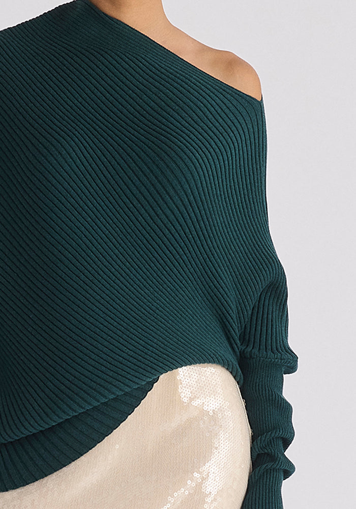 Draped Knitted Jumper