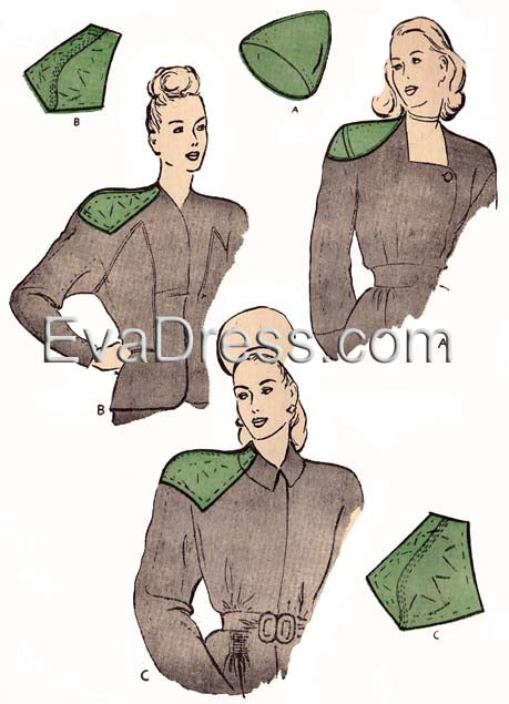 E-PATTERN 1946 Set of Shoulder Pads E3717