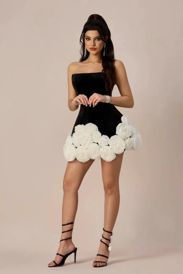 Eden Rosette Couture Mini Dress