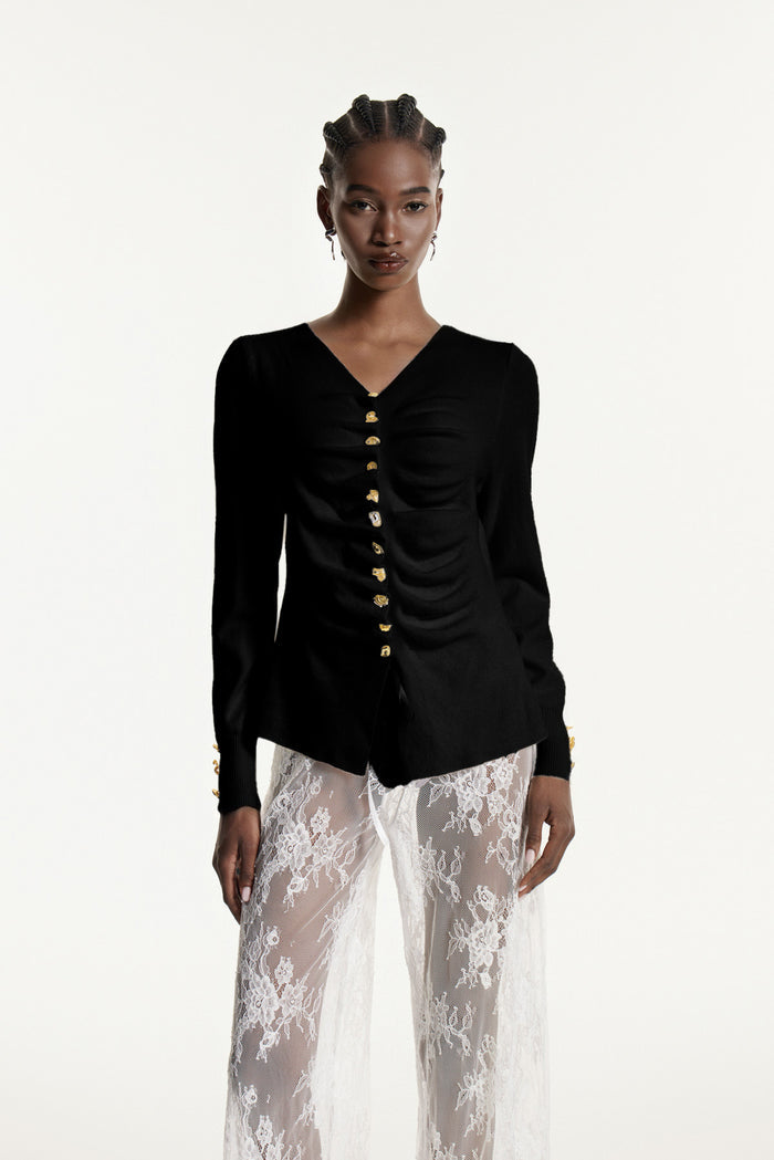 Edmonda Ruch Knit Top In Black