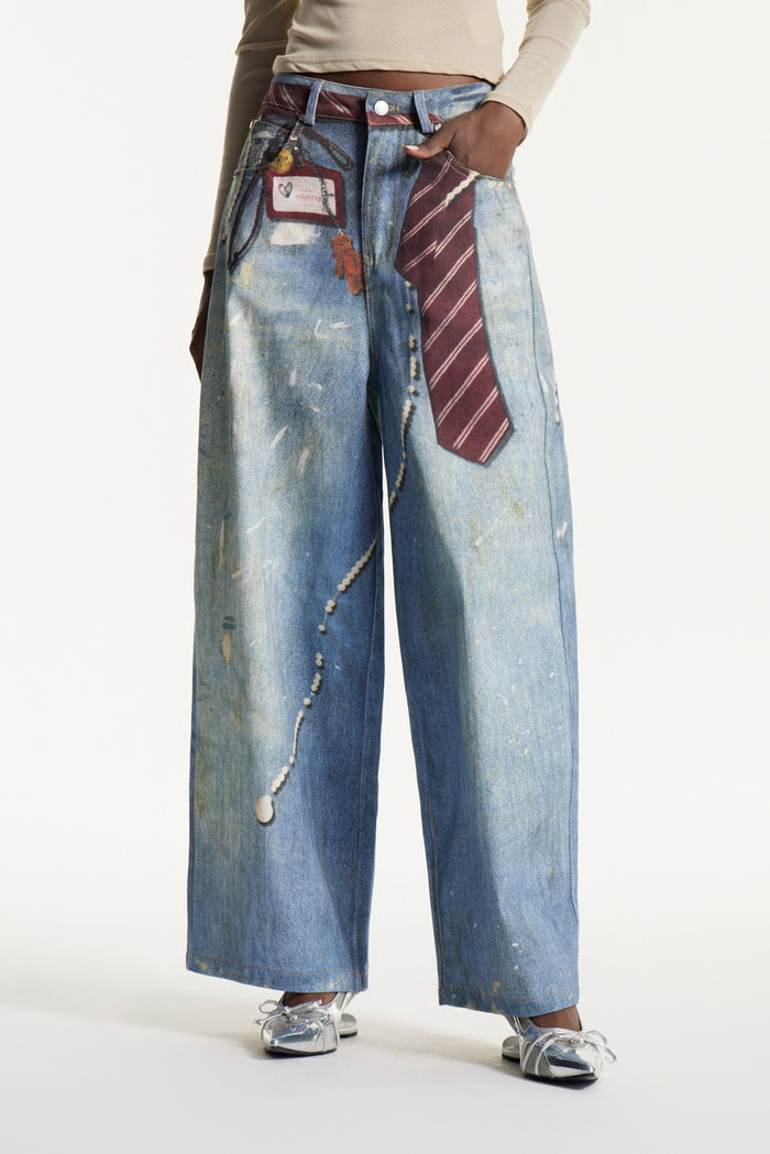 Edvaldo Print Baggy Jeans